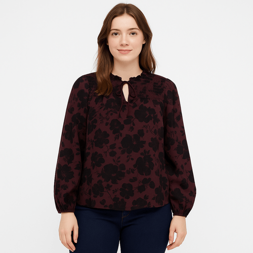 Blusa estampado floral vino