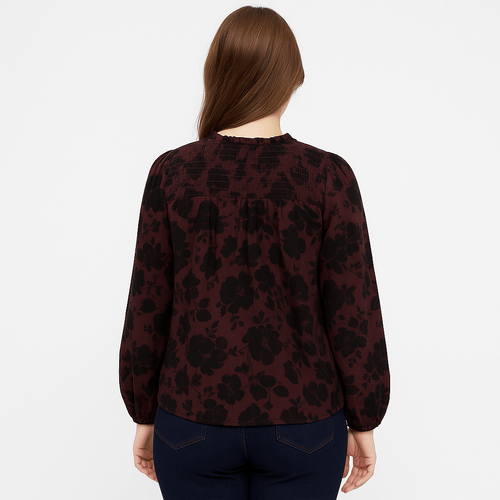 Blusa estampado floral vino