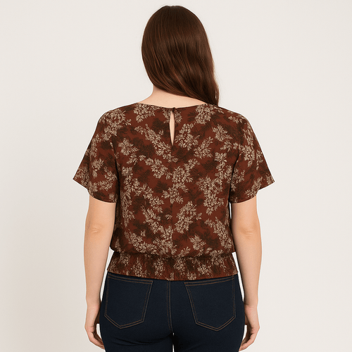 Blusa café estampada