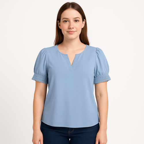Blusa celeste sólida