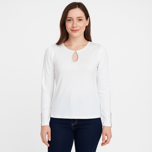 Blusa blanca sólida