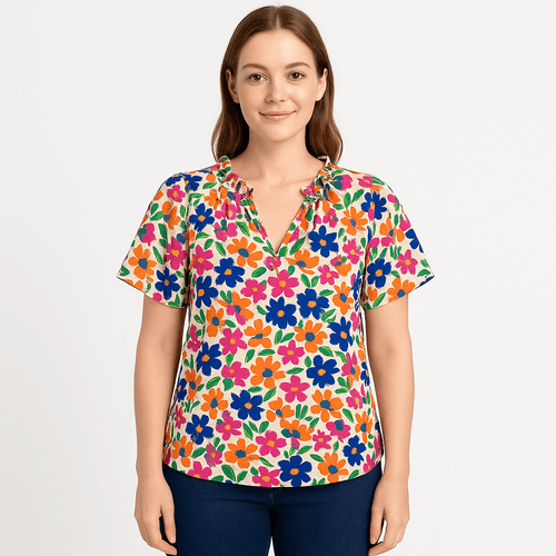Blusa multicolor estampada