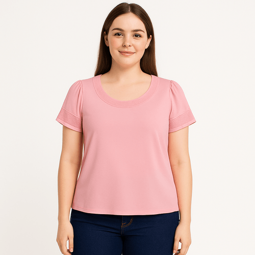 Blusa sólida rosa