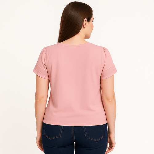 Blusa sólida rosa