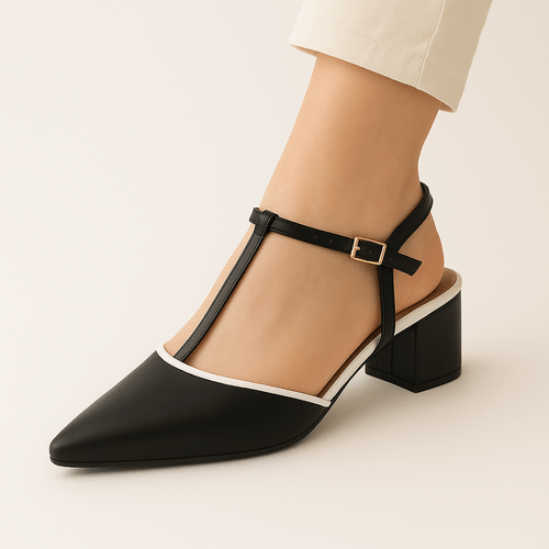 Tacones casuales negros para mujer