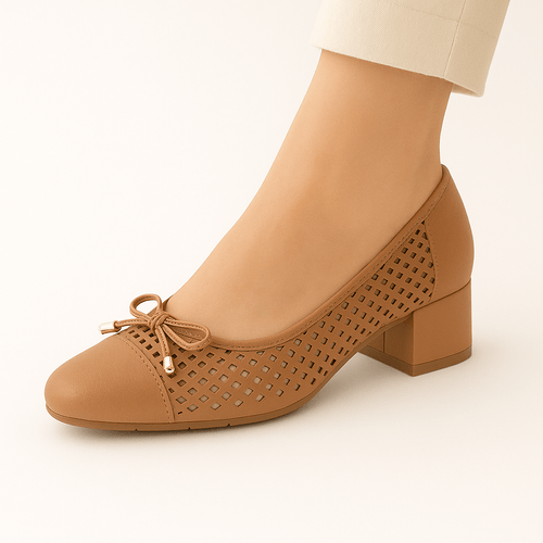Tacones café casuales para mujer