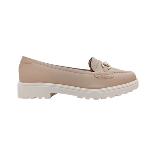 Mocasines loafer beige para mujer