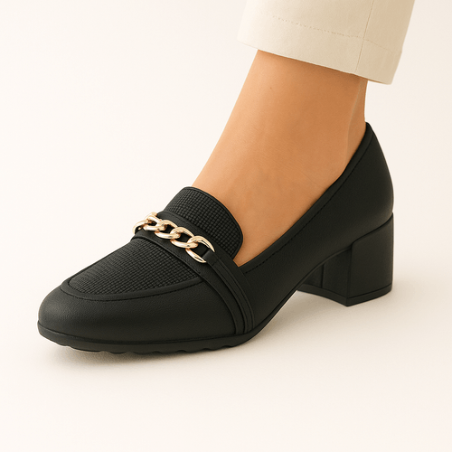 Tacones negros casuales para mujer