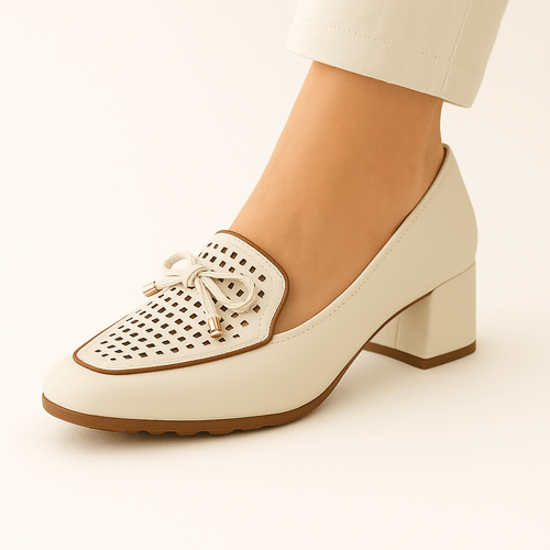 Tacones blancos casuales para mujer