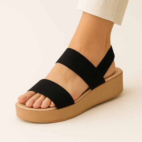 Sandalia de plataforma negras para mujer