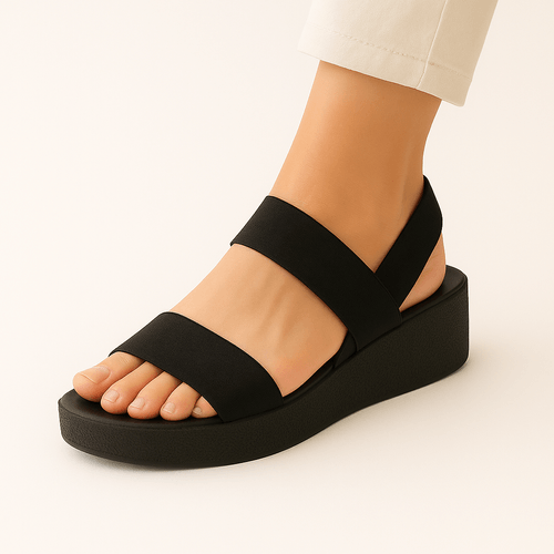Sandalia de plataforma negras para mujer