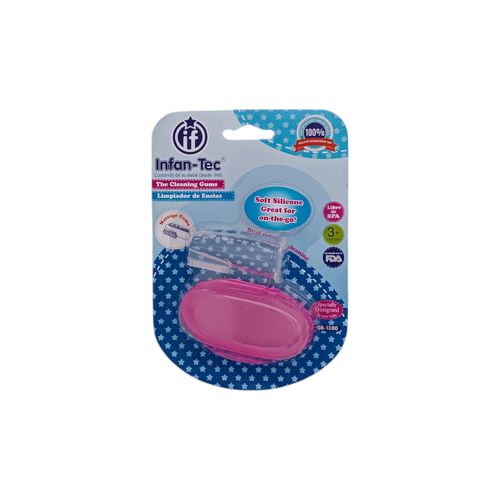 Limpiador y masajeador de encías rosa