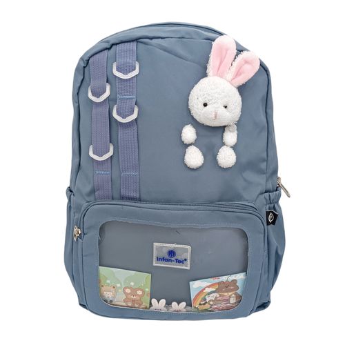 Backpack pañalera celeste con textura