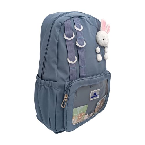 Backpack pañalera celeste con textura