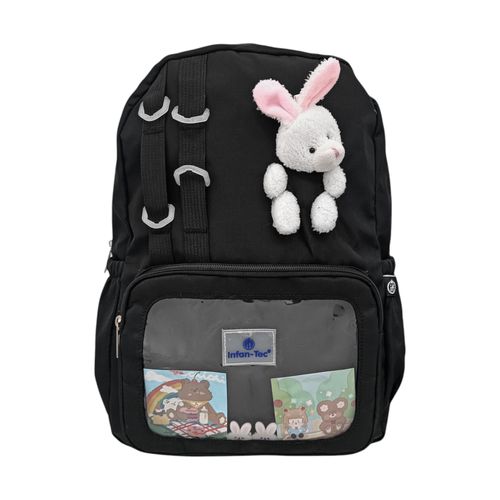Backpack pañalera negra con textura