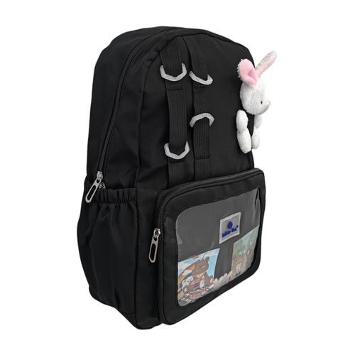 Backpack pañalera negra con textura