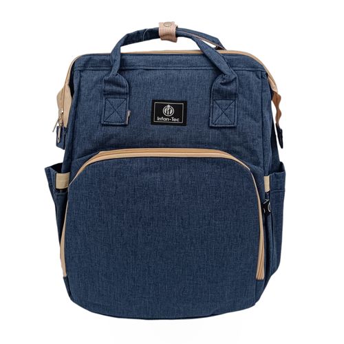 Backpack pañalera azul sólida