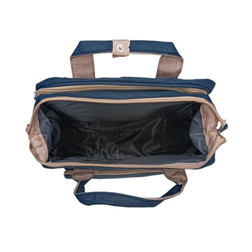 Backpack pañalera azul sólida