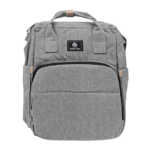 Backpack pañalera gris claro sólida