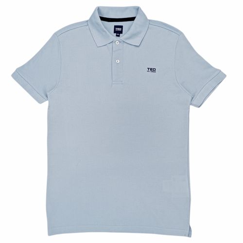 Camisa celeste tipo polo para hombre