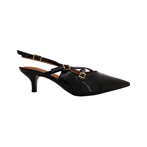 Stilletos negros de charol para mujer