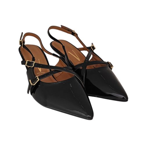 Stilletos negros de charol para mujer
