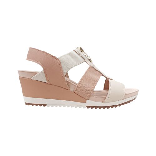 Sandalias de cuña bicolor para mujer
