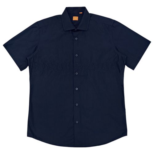 Camisa navy sólida para hombre