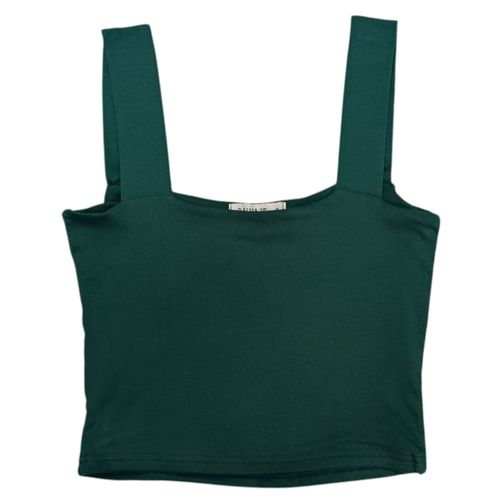 Crop top de tirantes verde para mujer