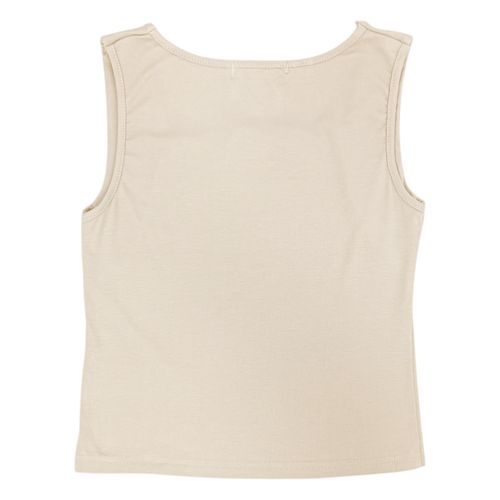 Tank top beige sólido para mujer