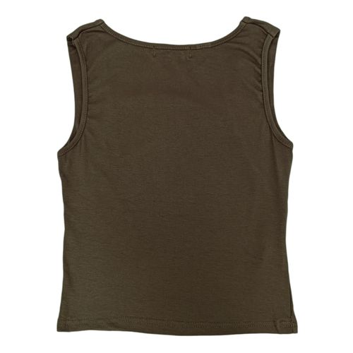 Tank top café sólido para mujer