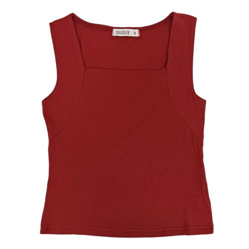 Tank top rojo sólido para mujer
