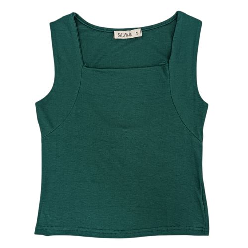 Tank top verde sólido para mujer