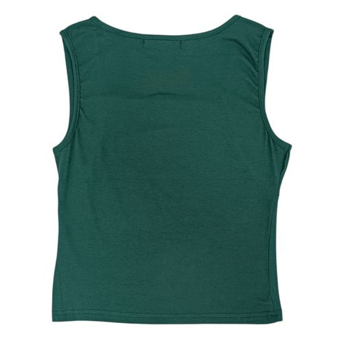 Tank top verde sólido para mujer