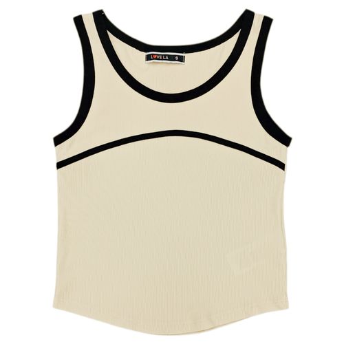 Tank top bicolor sólido para mujer