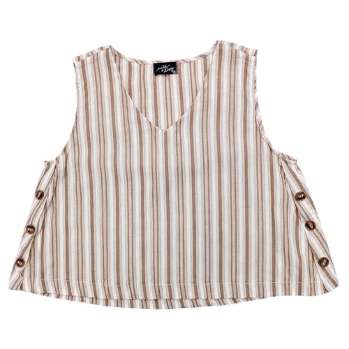 Blusa rayada café para mujer