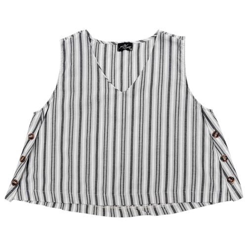Blusa rayada gris para mujer