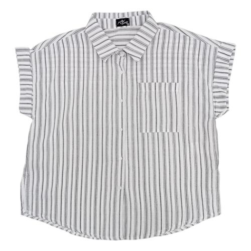 Blusa rayada negro para mujer