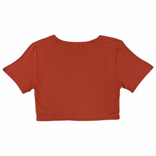Blusa crop roja sólida para mujer