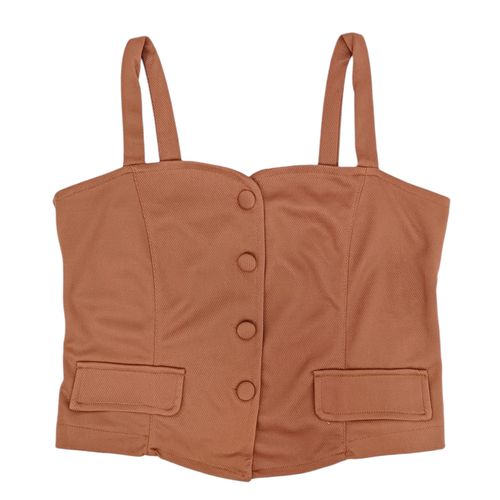 Blusa casual café sólido para mujer