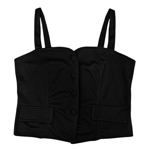 Blusa casual negro sólido para mujer