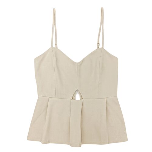 Blusa de tirantes beige para mujer