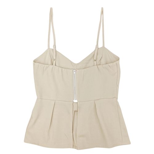Blusa de tirantes beige para mujer