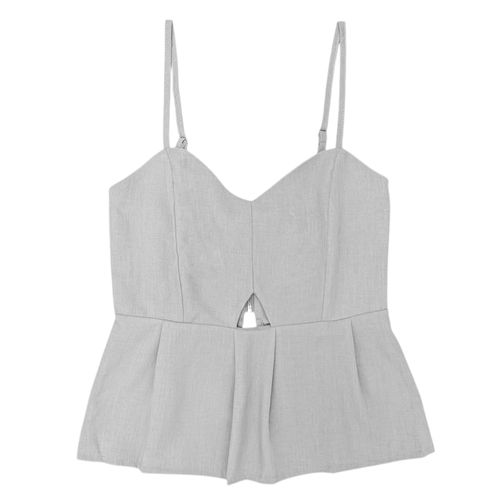 Blusa de tirantes gris para mujer