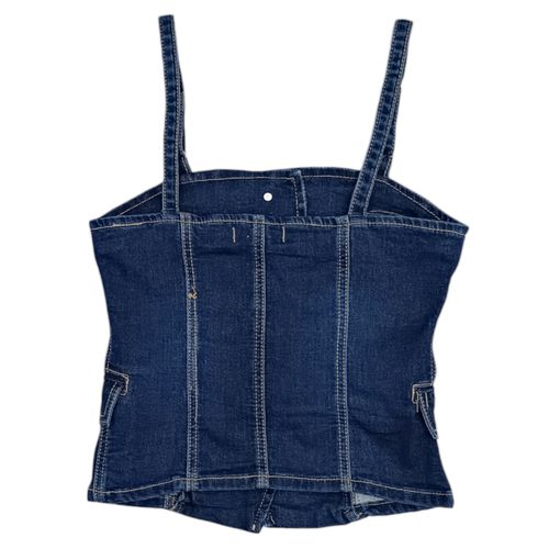 Blusa denim con tirantes para mujer