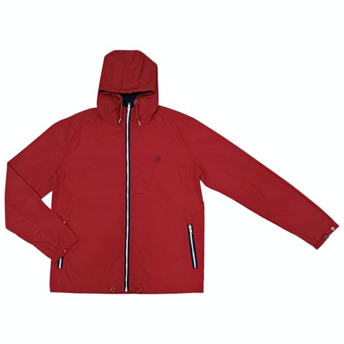 Hoodie impermeable rojo para hombre