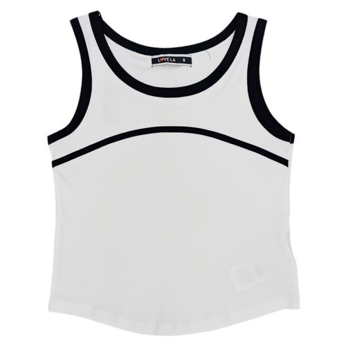 Tank top blanco sólido para mujer