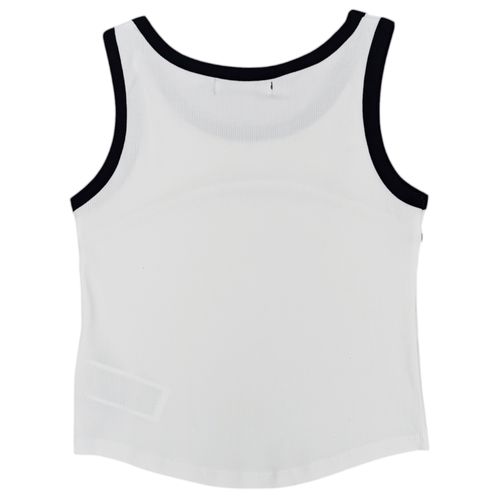 Tank top blanco sólido para mujer
