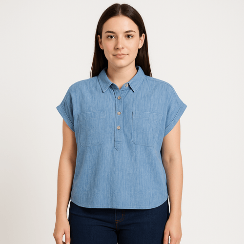 Blusa lavada para mujer