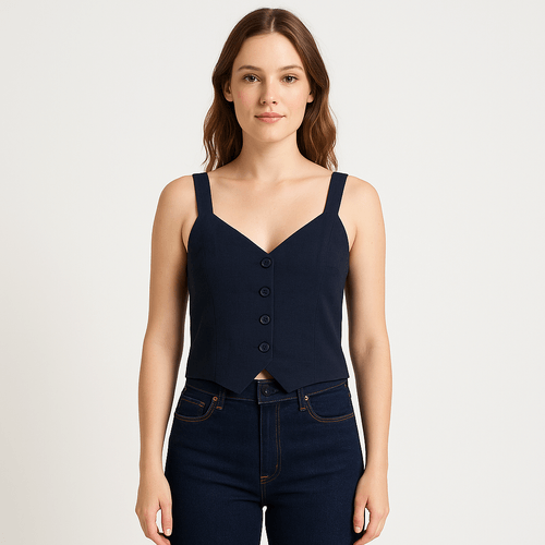 Crop top sólido para mujer